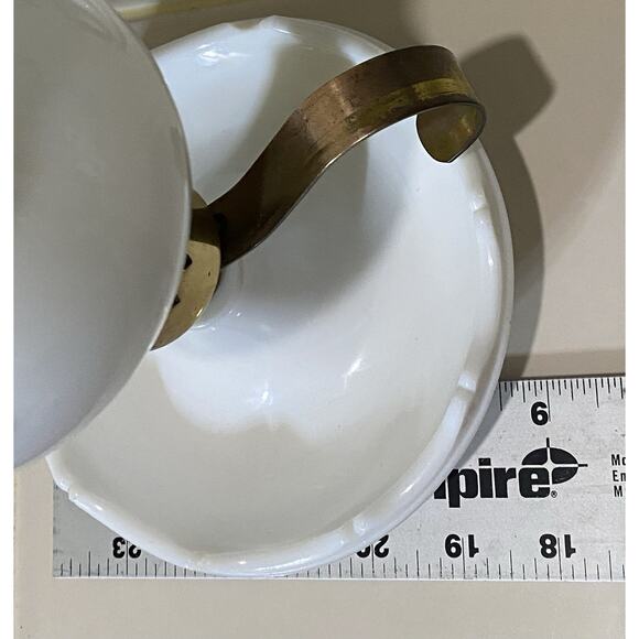 Vintage Milk Glass Hurricane Parlor Hand Painted Floral Lamp Scallop Base Style - Picture 16 of 16